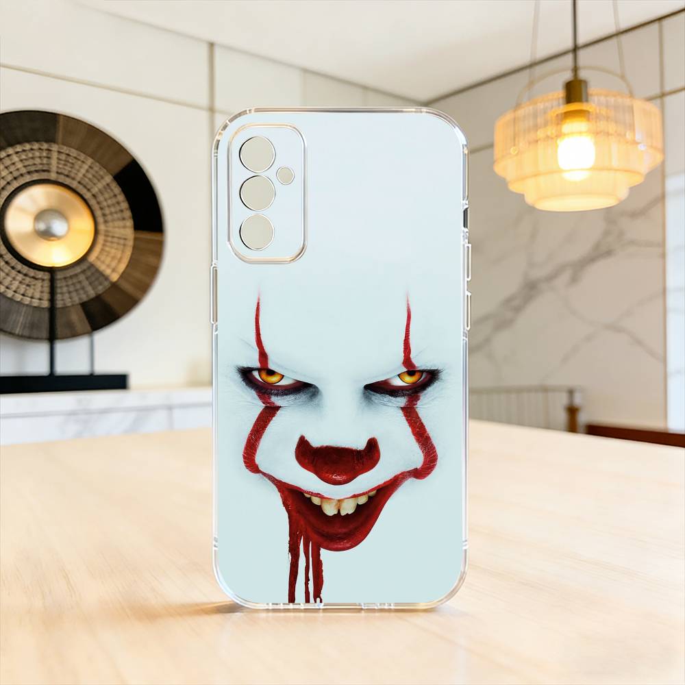 

Creepy Clown silhouette with Red Balloons Phone Case For SamsungA10,12,20,21S,30,31,40,50,51,52,70,71 Transparent Cover Samsung a21s