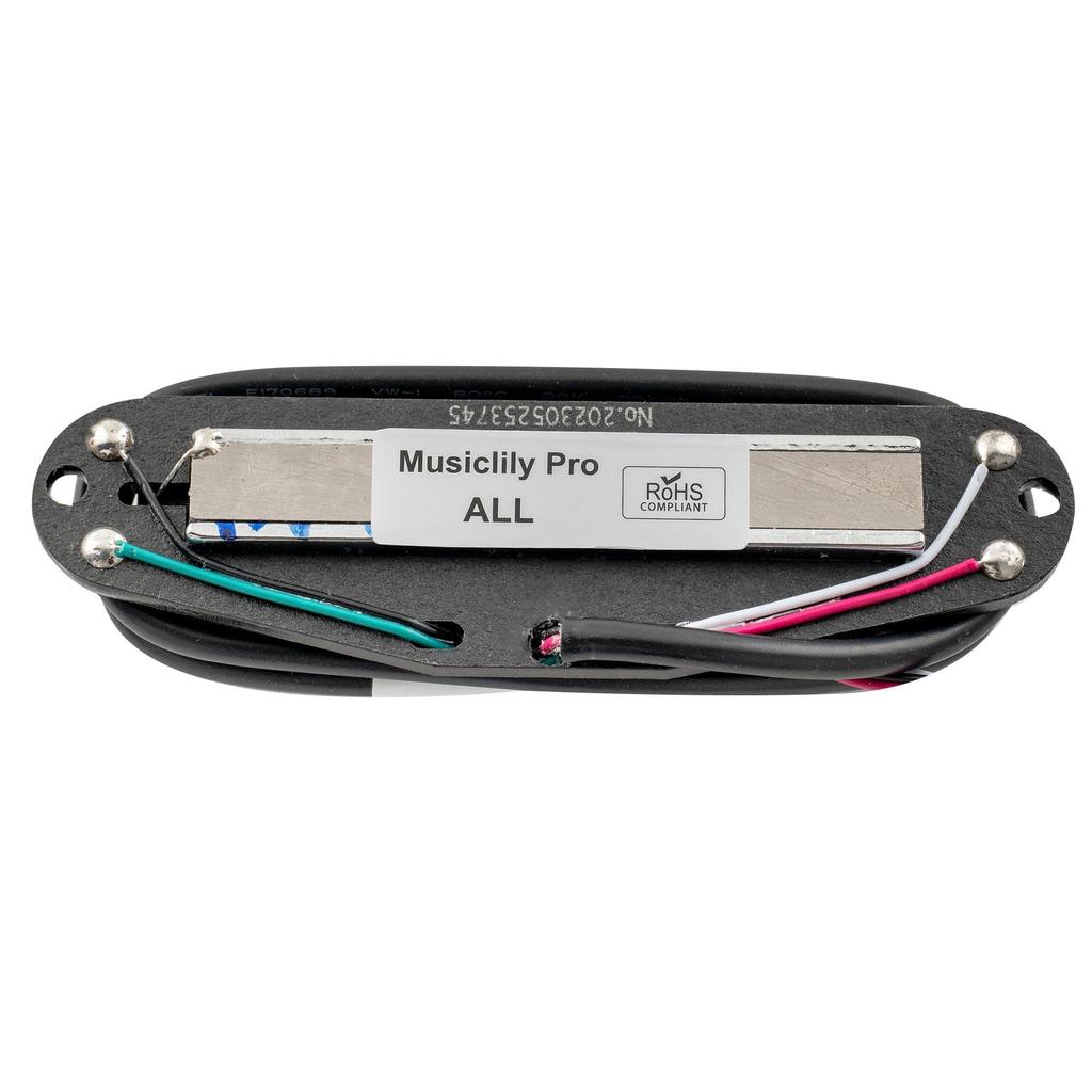 Musiclily Pro Alnico 5 Humbucker Pickup for Stratocaster Electric Black Chrome Rails ST-DPLA Single-Size PU6.2K Guitars, Body,