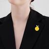Lemon Slice Pin Brooch Pin, Oil Dripping Fruit with Metal Badge Rhinestone Leaf, Decorative for Clothes Bags Scarves