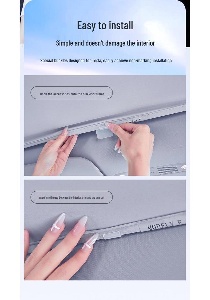 Tesla Model Y & 3 Sunroof Graphene Sunshade - New Version