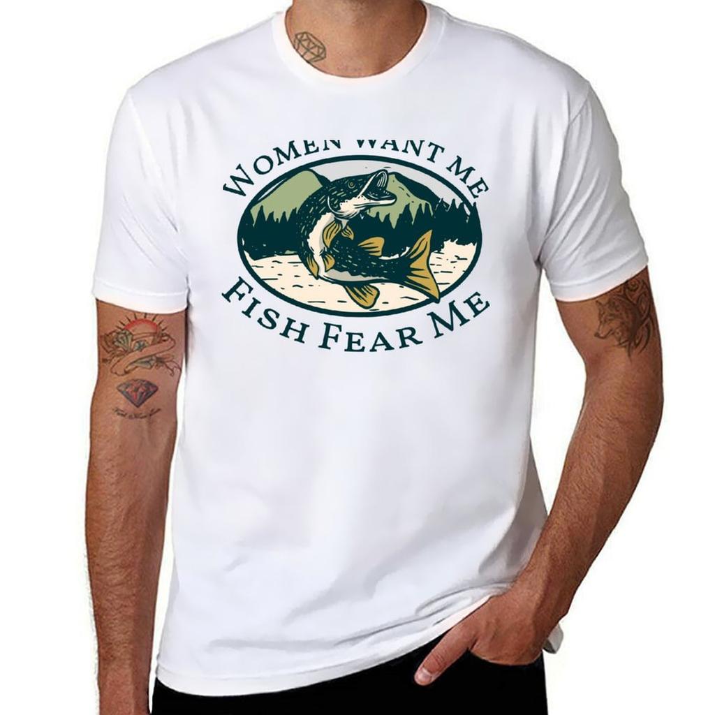 Women Want Me Fish Fear Me TShirt Light Athletic Short Sleeve Tee Shirt
