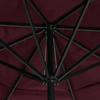 600 Cm Aluminum Mast Sun Umbrella In Burgundy Red