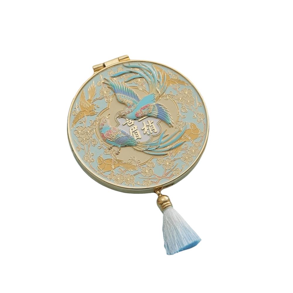 

Folding Makeup Mirror Portable Handheld Mirror Creative Cosmetic Mirror for Student Women синий