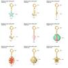 Colorful Ocean Snail starfish turtle shells Charm For Women Stainless steel Gold Color Pendant Bracelet DIY Making Jewelry