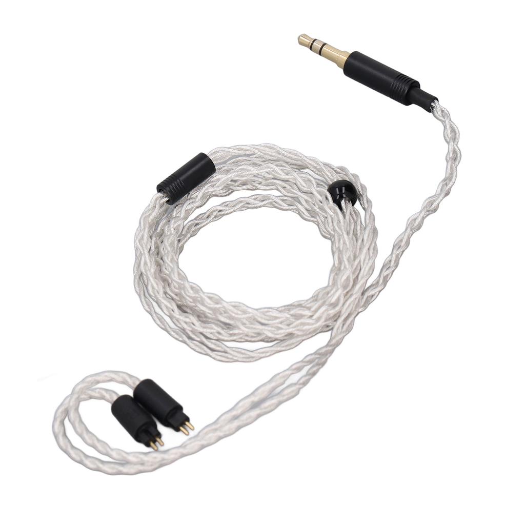 3.5mm To 2 Pin 0.78mm Earphone Cable 3.9FT Silver Plated Copper Headphone Replacement Sound Cable