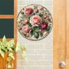 Vintage Floral Tin Sign 7.87 Inch Round Metal Wall Art, Retro Home Decor for Cafe Garage, Unique Party Gift