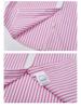 Women's Casual Pink and White Striped Long-Sleeve Lapel Shirt - Preppy, Age-Reducing Style