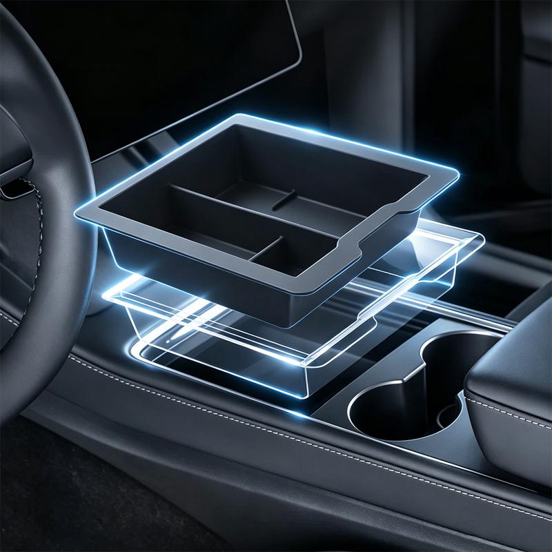 For Tesla Model 3 Highland 2024-2026 Model Y Juniper 2025 2026 1PC Storage Box Center Armrest Organizer Car Interior Accessories