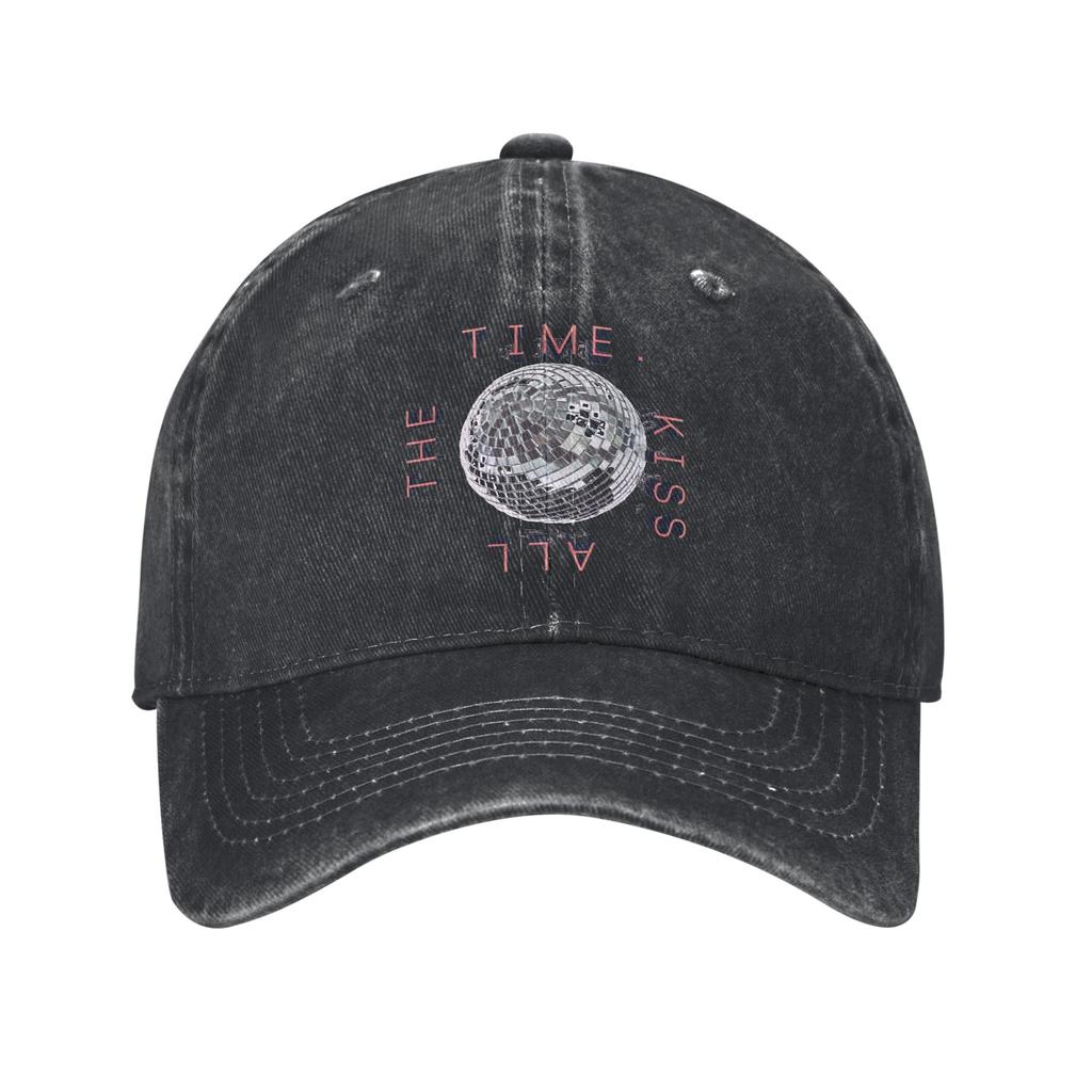 Harrys Styles Kiss All the Time Disco Occasionally Baseball Cap Unisex Women Distressed Denim Sun Cap Adjustable Fit Hats Cap