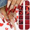 Xiaomi 12 Grids Red Reflective Nail Glitter Sequins Sugar Nail Powder Mixed Heart-shaped Sequins Design for Valentine's Day Nail Decor