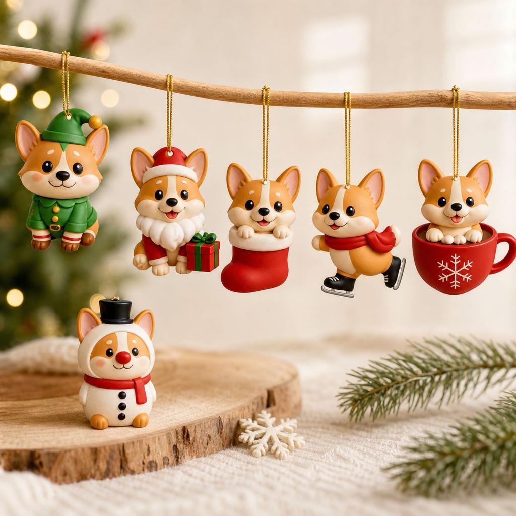 2026 Christmas Countdown Calenda, 24 Christmas Corgi Christmas Tree Ornament,Holiday Gift for Christmas