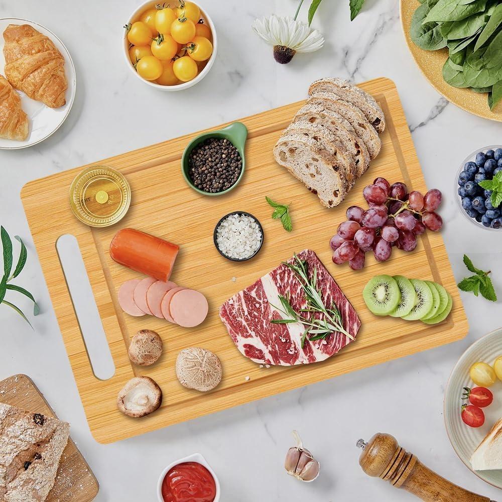 3PCS/SET Rectangular Bamboo Chopping Boards Hanging Cutting Block Cheese Serving Board  Camping