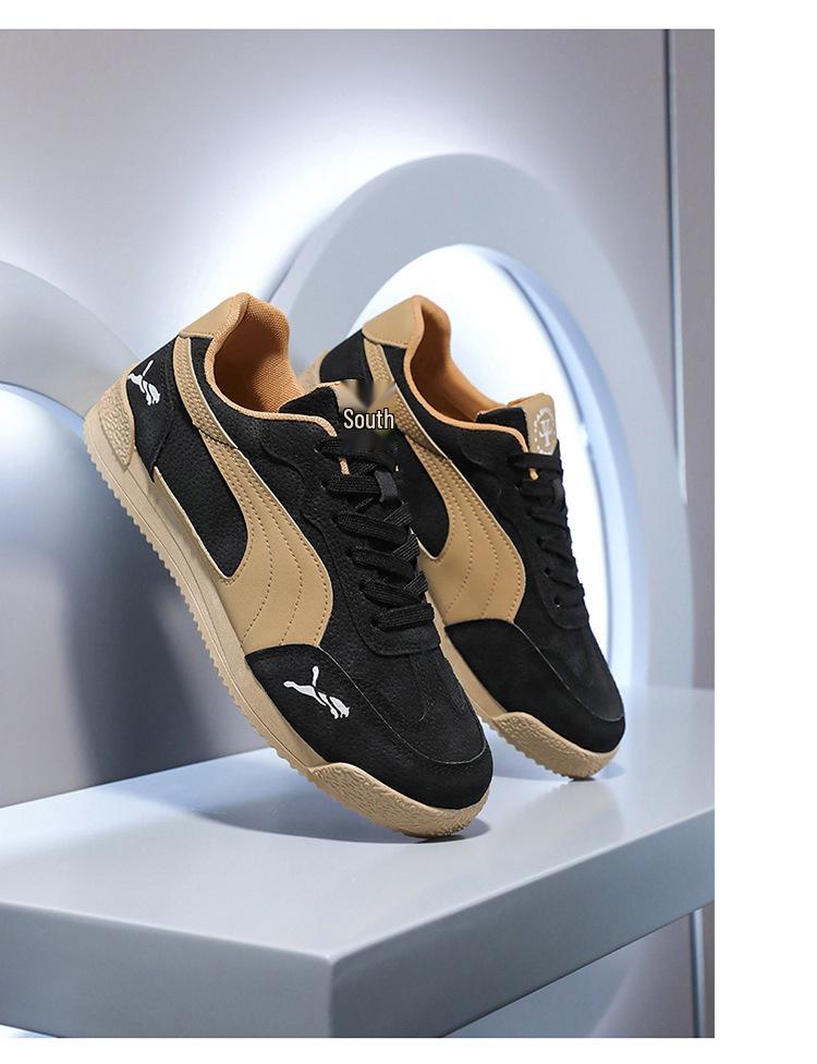 2025 Spring Men's Fashionable Retro Platform Sneakers - Breathable, Comfortable, Versatile, Trendy, Plus Sizes Available