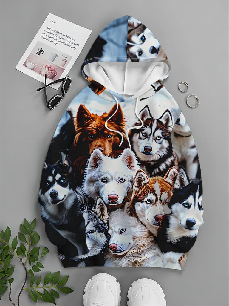Męska bluza z kapturem o regularnym kroju z kieszenią typu kangur i regulowanymi sznurkami, idealny casualowy prezent na jesień i zimę, streetwear