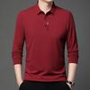 Men's Long Sleeve Polo Shirt Collared Solid Color Business Casual Top Pullover Golf Shirt Tee Tops