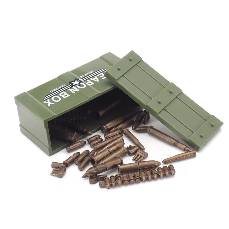 Army WWII Soldier Figure Armaments Brick Playset Gatling M2 Heavy Machine Aviation Gun NSV Bullet Chain Mortar ZB53 Toys Playsetss T12