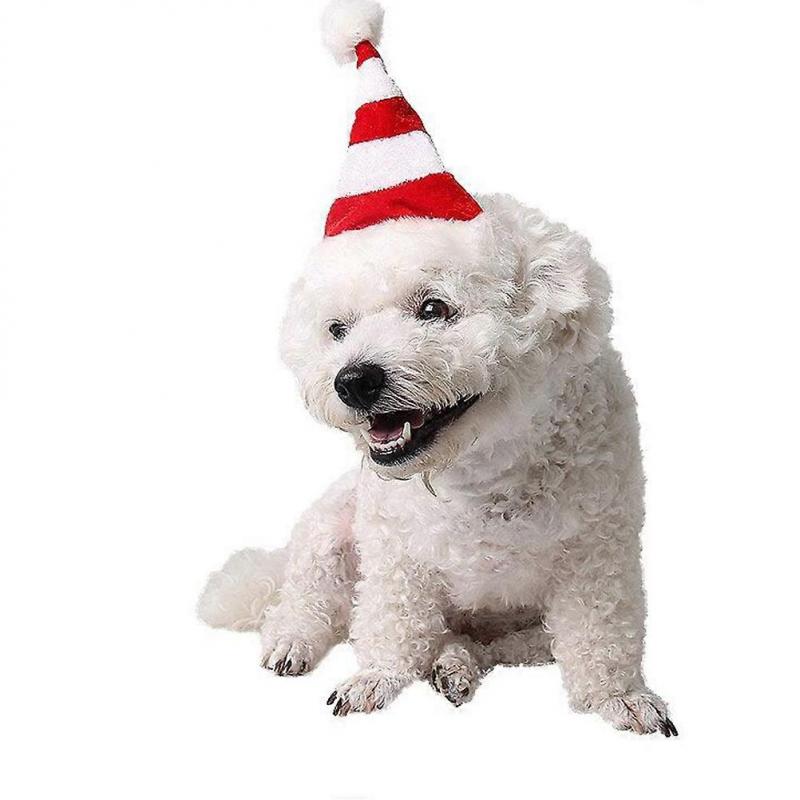 Christmas Dog Hat Pet Adorable Cap for 2Pcs Festive Accessory Set