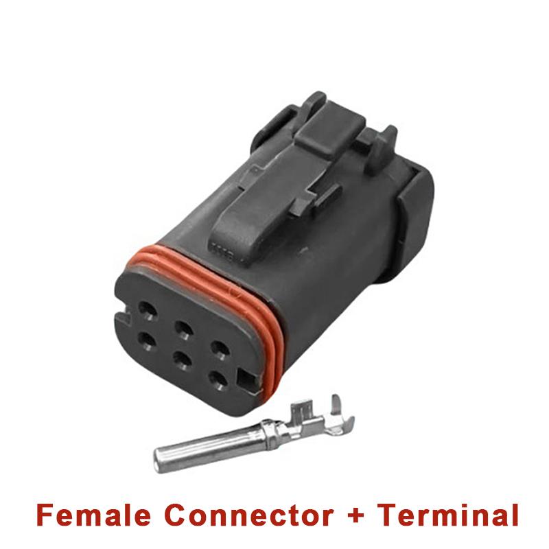 6 Hole Car Waterproof Assembly Wiring Harness Socket With Terminal Dt16-6Sb-Kp01 Automobile Wire Connector