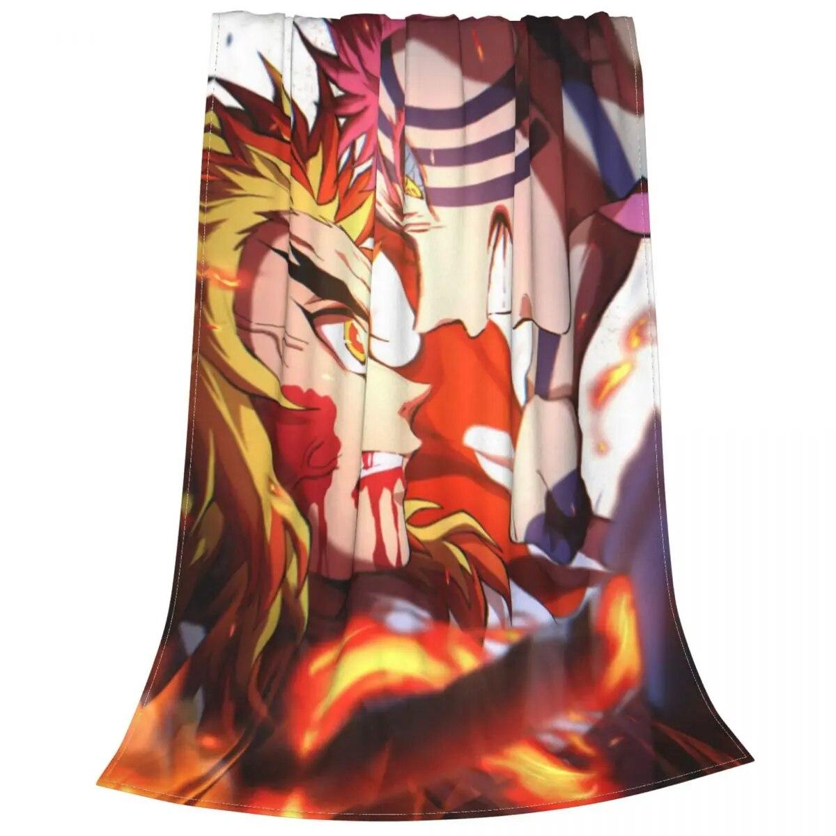 

Одеяла «Убийца демонов» Kimetsu No Yaiba, японское абстрактное шерстяное одеяло в стиле аниме «Клинок дьявола», новинка, дышащее одеяло для покрывала 75x100cm 30x40in