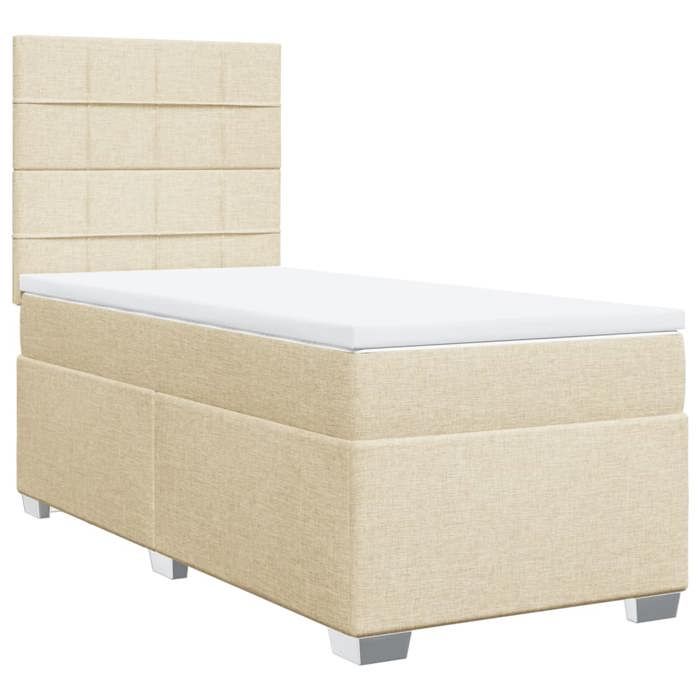 Maison Exclusive - Sommier à lattes de lit avec matelas Crème 90x200 cm Tissu