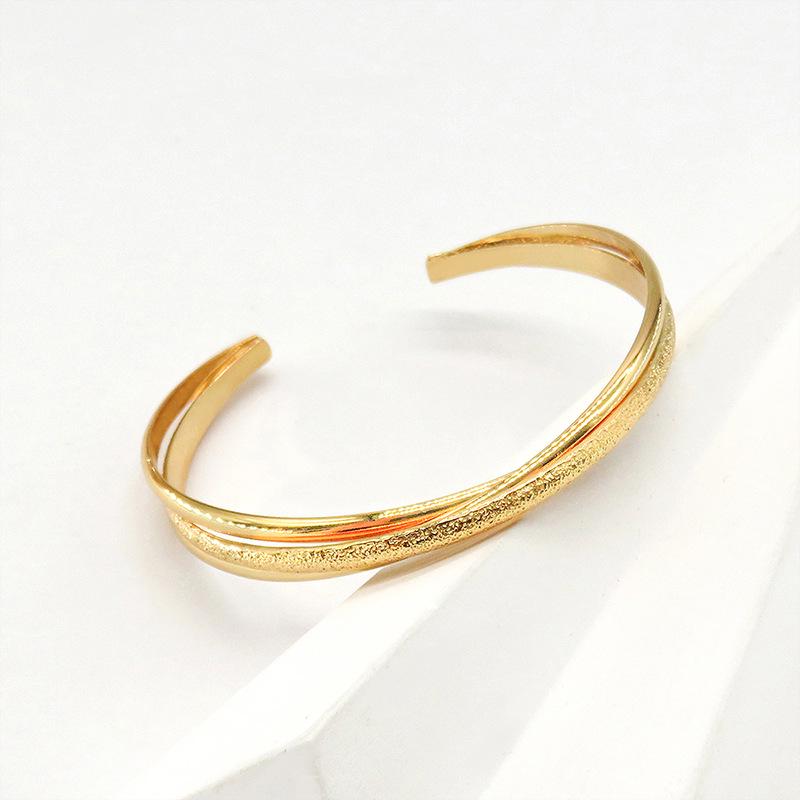 

New Elegant Gold Frosted Bangle - Three Lives Three Worlds Collection for Women 18K золотой