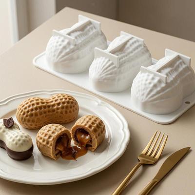 3-Cell Peanut Design Silicone Chocolate Mold Food Grade Kitchen Dessert Bakeware French Mousse Cake Mould Pastry Tools