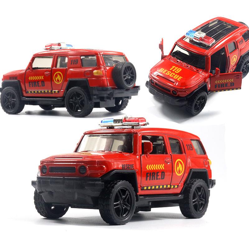 1:36 Benben Alloy Off-Road Police Jeep Toy with Opening Doors Cake Topper