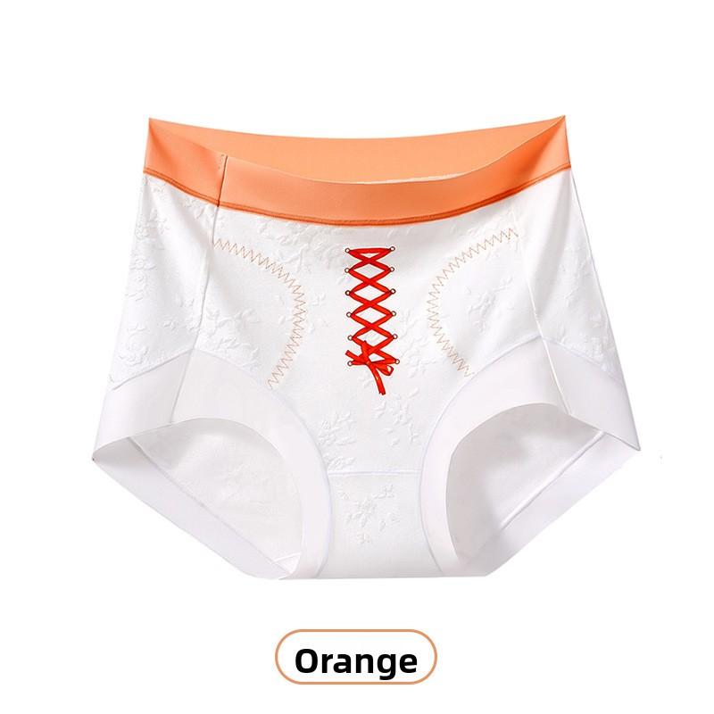 

Women s Summer 10A Anti Bacterial No Traces Breathable No Hip High Waist Briefs M оранжевый