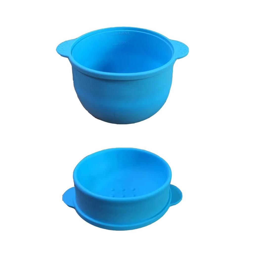 Collapsible Silicone Face Mask Mixing Bowl With Scale Heat Resistant Wax Melting Pot For Beauty Care