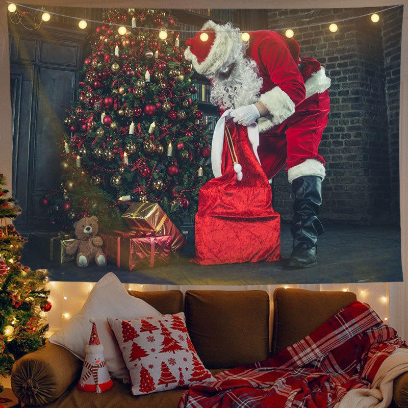 Santa Claus Tapestry Holiday Party Decoration Background Cloth Living Room Bedroom Dormitory  Home Decor