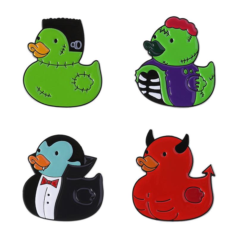 3-8pcs/set Animal Enamel Pins Custom Frog Panda Cat Goose Brooches Lapel Badges Clothes Jewelry Gift for Kids Friends