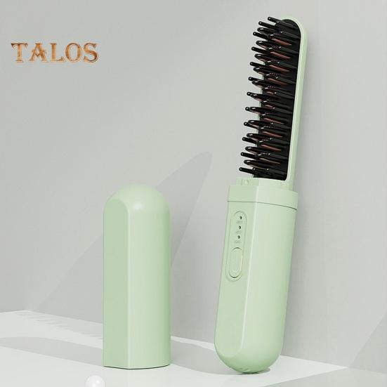 Perie portabilă pentru îndreptat părul fără fir, 3 temperaturi, reglabilă, încălzire rapidă, reîncărcabilă prin USB, ioni negativi, perie electrică pentru coafarea părului ondulat