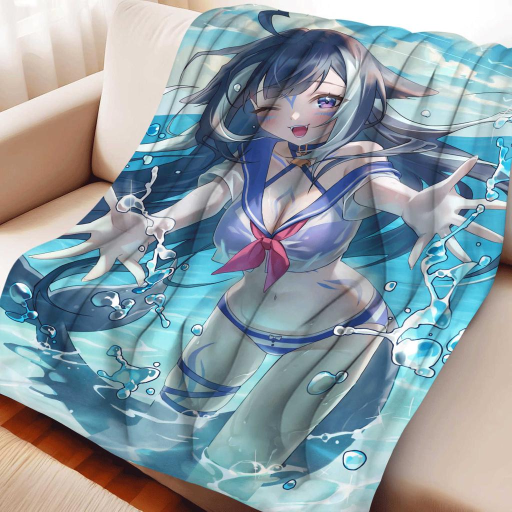 Cartoon VTuber Shylily Flannel Blanket Cover Warmth Soft Anime Blanket Multifunctional Decor Home Universal Blankets