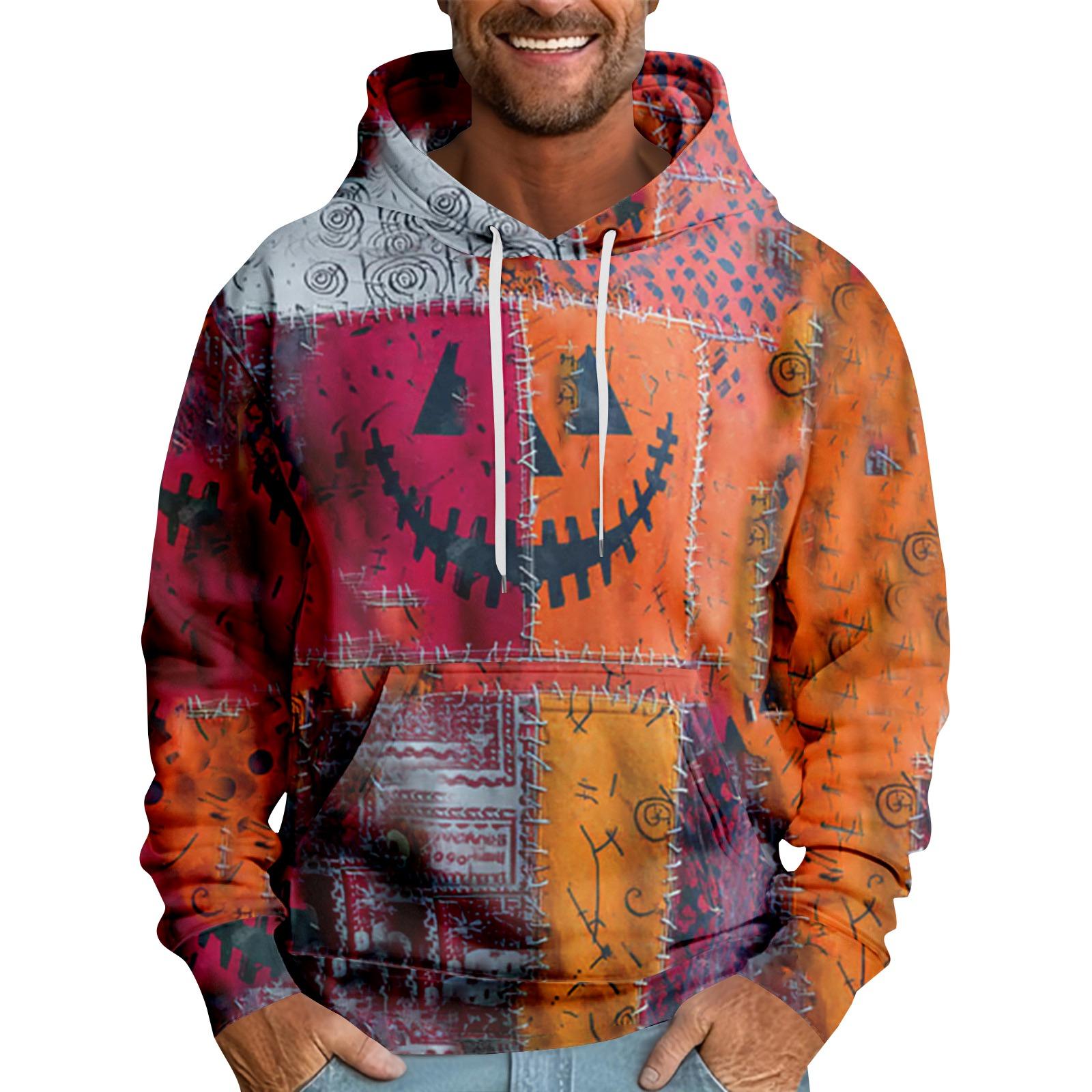 

Мужская толстовка с капюшоном свободного кроя с принтом «Кровавый Хэллоуин» L