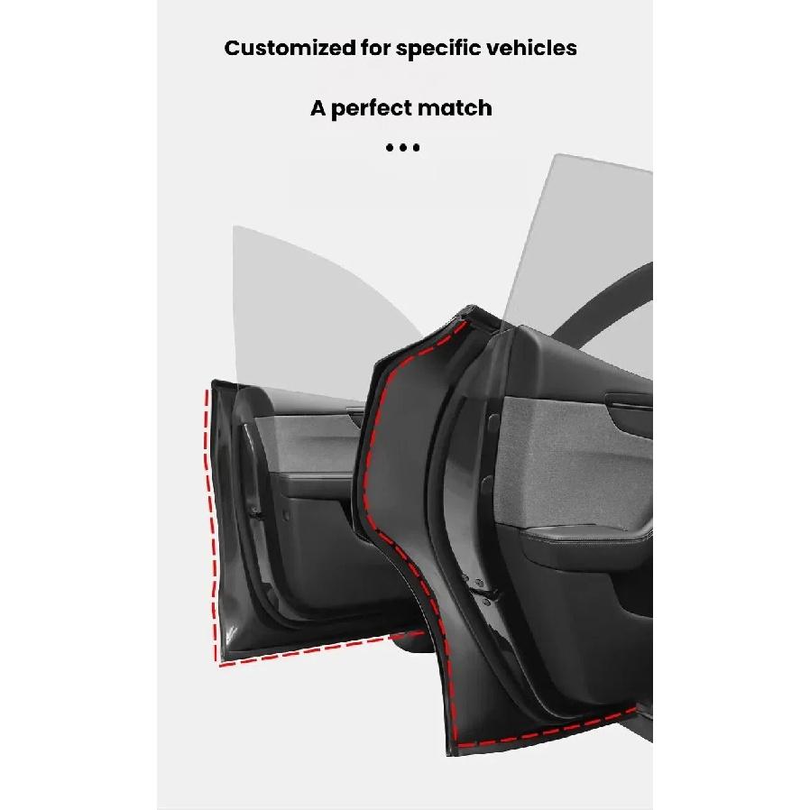 Per Tesla Model YL / Y Juniper 2025+ Striscia Sigillante Gomma Fonoassorbente per Portiera Per Ridurre il Rumore del Vento Kit Fonoassorbente