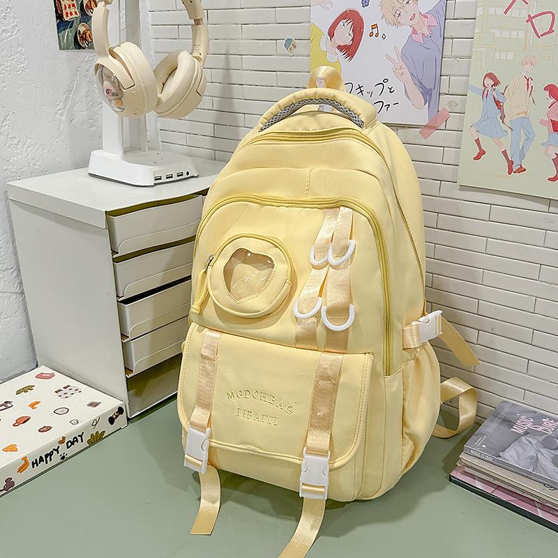 New high-value, fresh and sweet candy-colored backpack, lightweight and large-capacity backpack for junior high school students