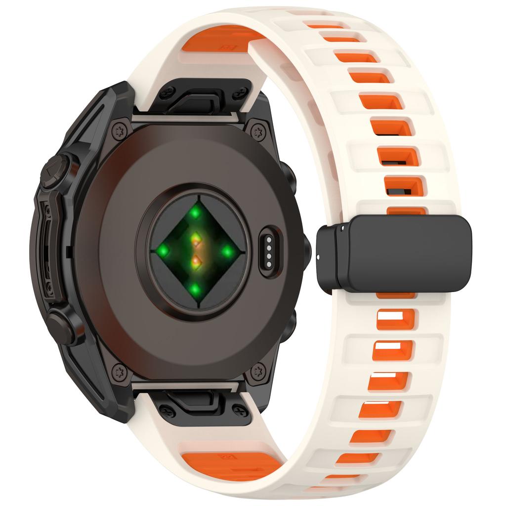 26mm Watch Band For Garmin Enduro 3/Fenix 8 51mm/Instinct 2X Breathable Silicone Strap with Magnetic Folding Clasp