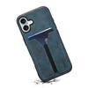 DENIOR For iPhone 16 Case Elastic Card Holder PU Leather+TPU+PC Phone Cover
