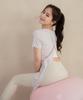 LOVEYOURBODY Nylon Back Slit Short Sleeve T-Shirt (Pale Pink)