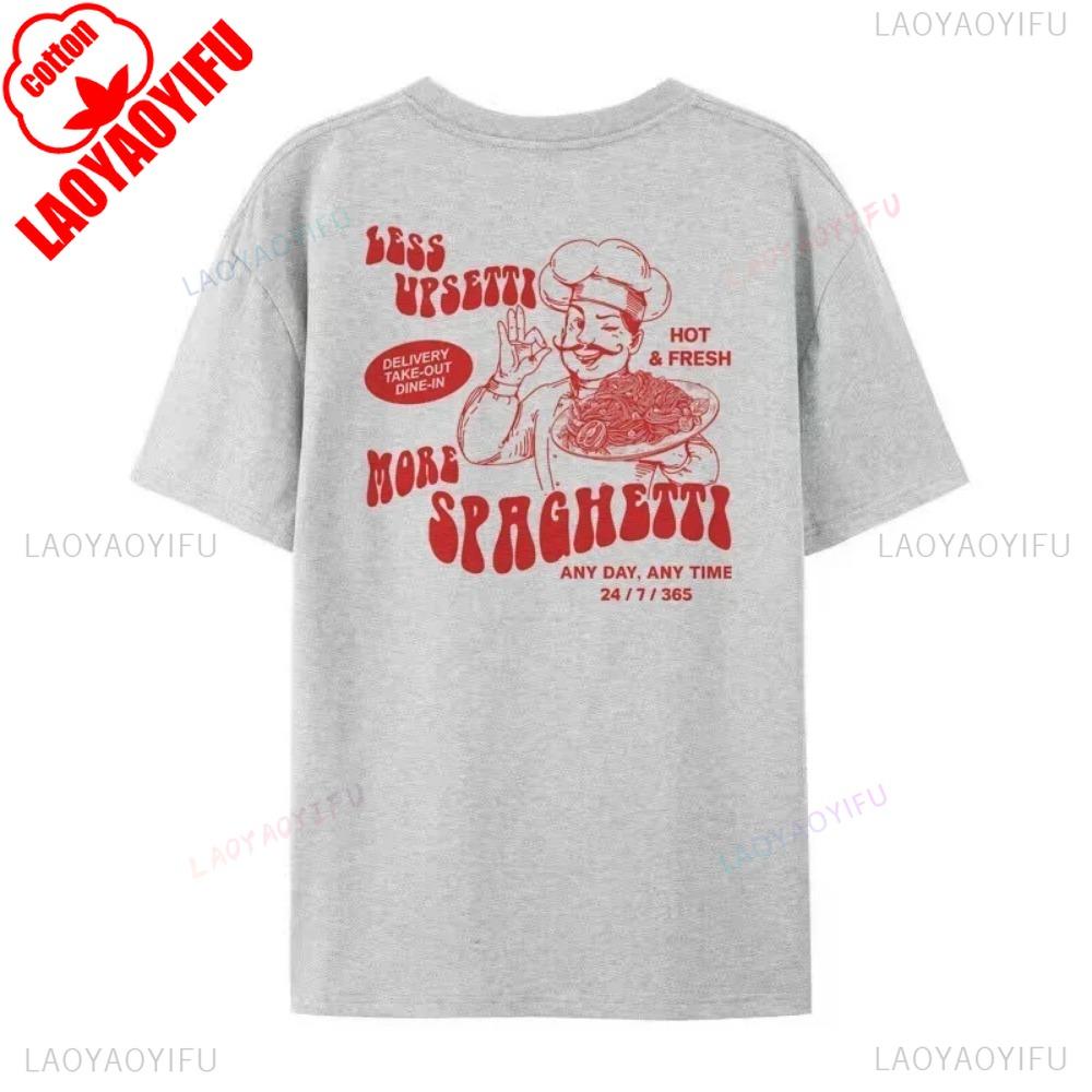 Spaghetti Grafiske T-skjorter Retro Pastaelsker T-skjorte Søt Italiensk Mat T-skjorte Unisex Vintage Hipster Kortermet