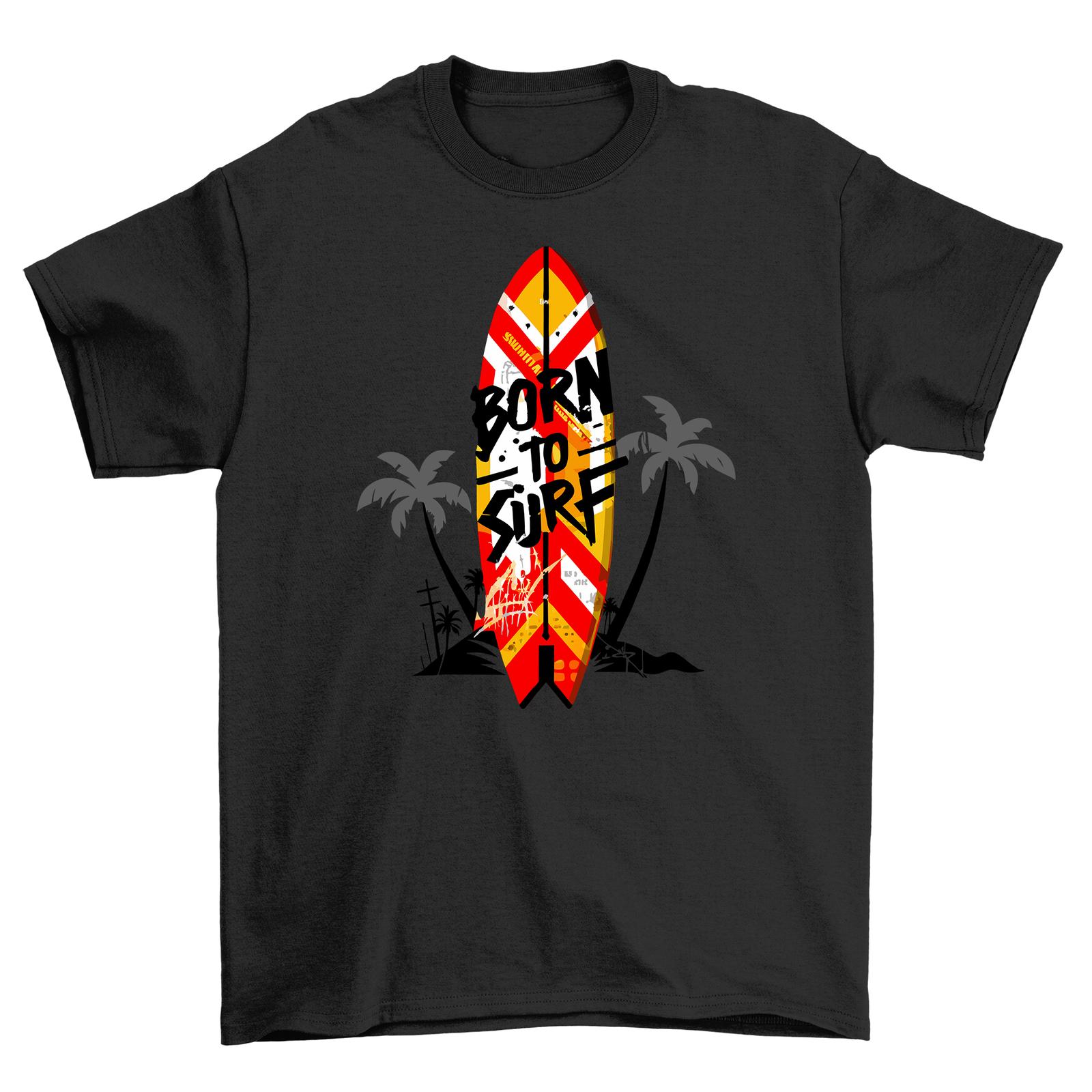 

Summer feel 52 Funny Surfboard and Palm Trees T-Shirt Mens Womens Tees Top - Ride the Wave of Laughte 4XL