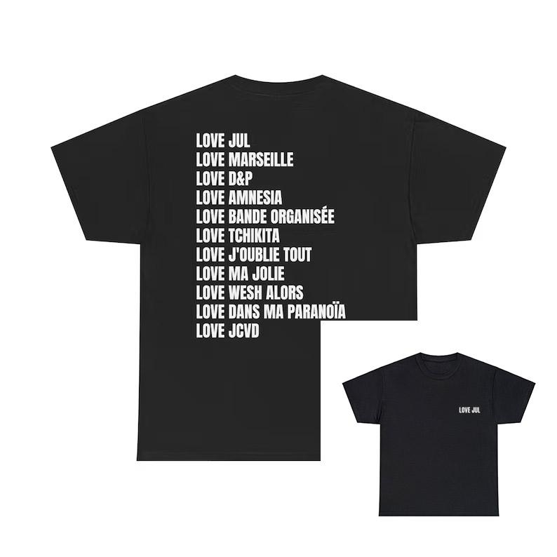 Nové tričko Maillot Jul Letní Bavlněné Pánské Dámské Top Tričko Krátký Rukáv Streetwear Volné Ležérní Trendy Nadměrné Oblečení Vintage