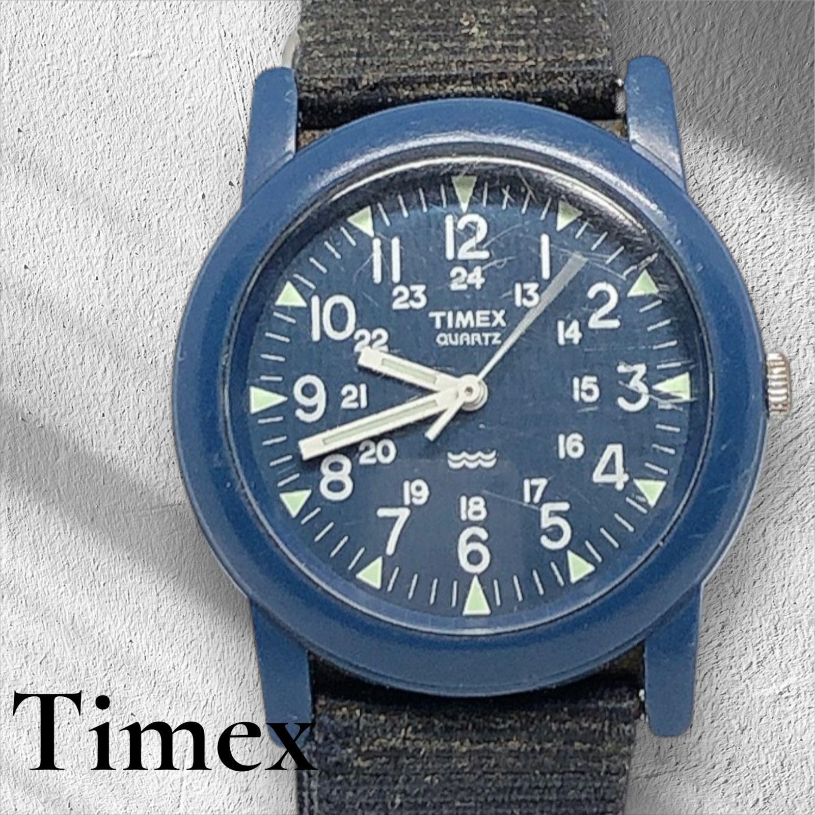 Used TIMEX Camper NATO Belt Quartz Watch Military Navy Dial Analog Men s Working Item Nylon Belt Casual Chibimiri Blue