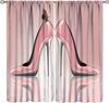 Lips Curtains, Retro Comic Pop Art Girl Applying Red Lipstick Makeup Concept Halftone Background Blackout Rod Pocket Curtains