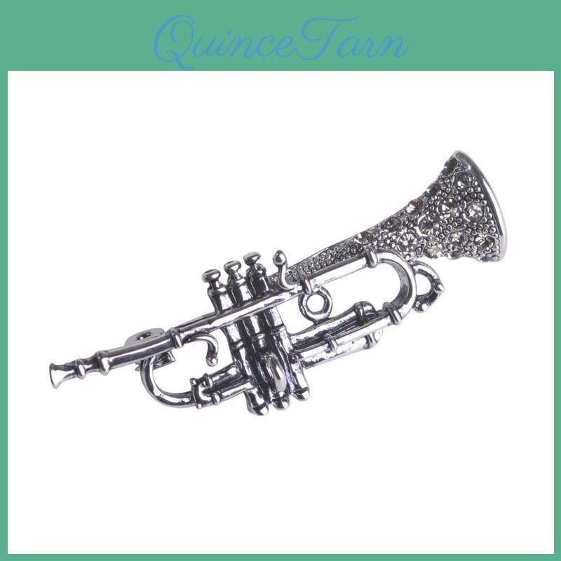 Für Broschen Trompete Damen Musikalisch Kristall Vintage Abzeichen Größe 45 16 cm