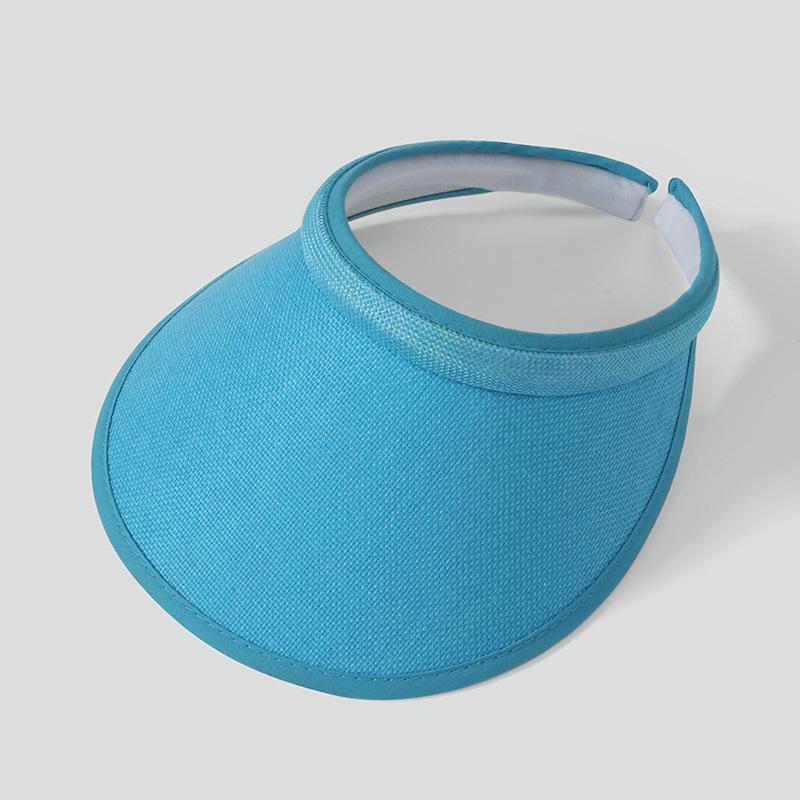 Straw Hat Empty Top Sun Hat Summer Hat Women's Face Cover Versatile Beach Big Eaves Seaside Outdoor Sun Protection Hat