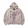 Jeugd Trendy 3D Digitale Print Hoodie met Rits Sweatshirt Tieners Herfst Casual Kleding