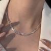 Simple multi-layer copper chain necklace Simple light luxury retro temperament High sense Versatile clavicle plain chain Neck chain