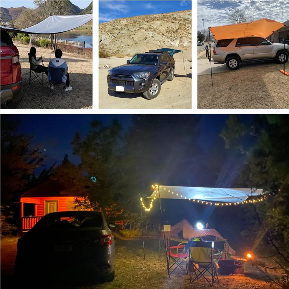 Infällbara fordonsmarkiser Vattentäta UV-beständiga Solskydd 2x3M 2x4M Husbils- och fordonskydd för Bil SUV Skåpbilar Utomhus Campingtält