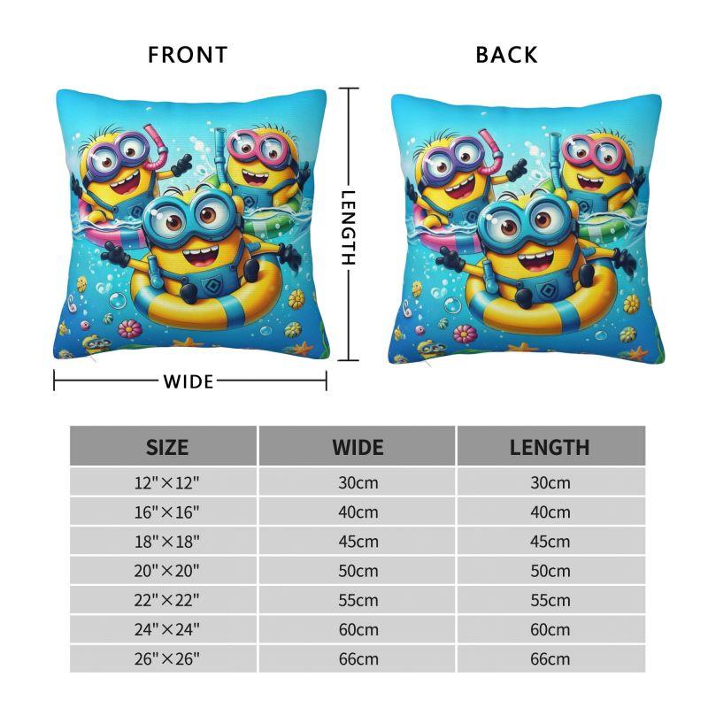 Custom Cartoon Minions Throw Pillow Sofa Anime Film Cute Luxury Cushion Cover Soft Pillowcase